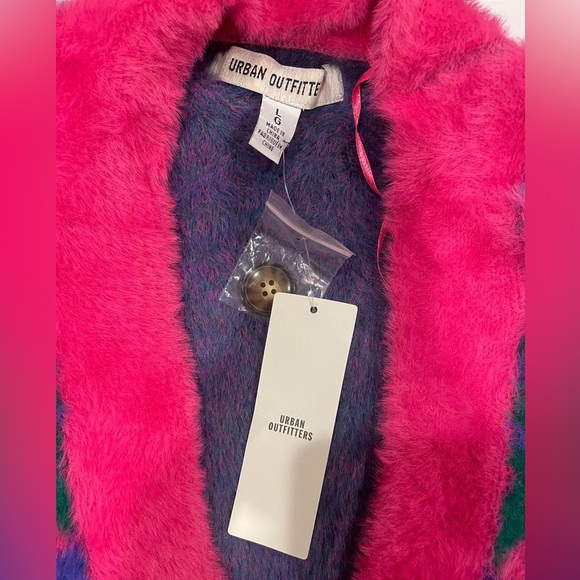 Urban outfitters thea fuzzy slouchy cardigan sweater woman’s L oversized - Picture 5 of 9